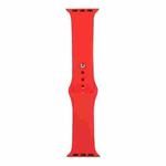 For Apple Watch Ultra 49mm / Series 8&7 45mm / SE 2&6&SE&5&4 44mm / 3&2&1 42mm Silicone Watch Band, Short Section (female)(Red)