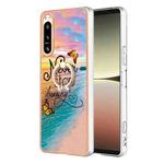 For Sony Xperia 5 IV Electroplating IMD TPU Phone Case with Ring(Dream Butterfly)