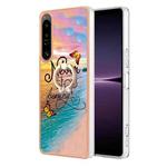 For Sony Xperia 1 IV Electroplating IMD TPU Phone Case with Ring(Dream Butterfly)