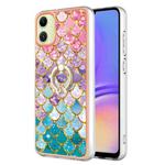 For Samsung Galaxy A05 Electroplating IMD TPU Phone Case with Ring(Colorful Scales)