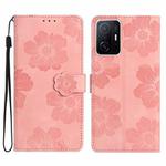 For Xiaomi 11T / 11T Pro Flower Embossing Pattern Leather Phone Case(Pink)