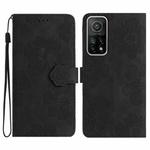 For Xiaomi Mi 10T 5G / 10T Pro 5G Flower Embossing Pattern Leather Phone Case(Black)