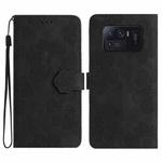 For Xiaomi Mi 11 Ultra Flower Embossing Pattern Leather Phone Case(Black)
