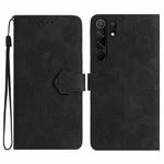 For Xiaomi Redmi 9 Flower Embossing Pattern Leather Phone Case(Black)