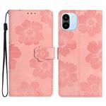 For Xiaomi Redmi A1 Flower Embossing Pattern Leather Phone Case(Pink)