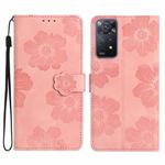 For Xiaomi Redmi Note 11 Pro 5G Global Flower Embossing Pattern Leather Phone Case(Pink)