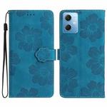 For Xiaomi Redmi Note 12 5G Flower Embossing Pattern Leather Phone Case(Blue)