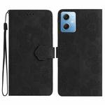 For Xiaomi Redmi Note 12 5G Flower Embossing Pattern Leather Phone Case(Black)