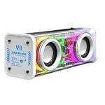 V8 Transparent Mechanical TWS Subwoofer Wireless Bluetooth Speaker(White)