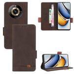 For Realme 11 Pro / 11 Pro+ Magnetic Clasp Leather Phone Case(Brown)