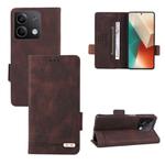 For Xiaomi Redmi Note 13 5G Magnetic Clasp Leather Phone Case(Brown)