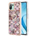 For Xiaomi Mi 11 Lite Electroplating IMD TPU Phone Case with Ring(Pink Scales)