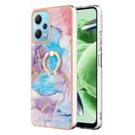 For Xiaomi Redmi Note 12 5G Global/Poco X5 5G Electroplating IMD TPU Phone Case with Ring(Blue Marble)