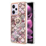 For Xiaomi Redmi Note 12 Pro 5G Global Electroplating IMD TPU Phone Case with Ring(Pink Scales)