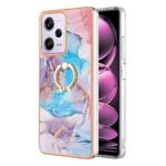 For Xiaomi Redmi Note 12 Pro 5G Global Electroplating IMD TPU Phone Case with Ring(Blue Marble)