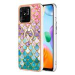 For Xiaomi Redmi 10C Electroplating IMD TPU Phone Case with Ring(Colorful Scales)