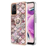 For Xiaomi Redmi Note 12S 4G Electroplating IMD TPU Phone Case with Ring(Pink Scales)