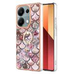 For Xiaomi Redmi Note 13 Pro 4G/Poco M6 Pro 4G Electroplating IMD TPU Phone Case with Ring(Pink Scales)