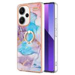 For Xiaomi Redmi Note 13 Pro+ 5G Electroplating IMD TPU Phone Case with Ring(Blue Marble)