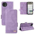 For Sharp Aquos wish5 Magnetic Clasp Leather Phone Case(Purple)
