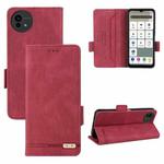 For Sharp Aquos wish5 Magnetic Clasp Leather Phone Case(Red)