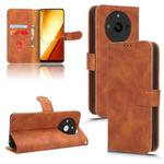 For Realme 11 Skin Feel Magnetic Flip Leather Phone Case(Brown)