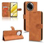 For Realme 11 5G / 11X 5G Skin Feel Magnetic Flip Leather Phone Case(Brown)