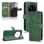 For Sharp Aquos R9 Skin Feel Magnetic Flip Leather Phone Case(Green)