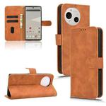 For Sharp Aquos R10 Skin Feel Magnetic Flip Leather Phone Case(Brown)
