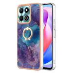 For Honor X6b Electroplating Marble Dual-side IMD Phone Case with Ring(Purple 016)