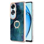 For OPPO A60 Electroplating Marble Dual-side IMD Phone Case with Ring(Green 017)