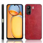 For Xiaomi Redmi 13C 4G / Poco C65 Sewing Cow Pattern Skin PC + PU + TPU Phone Case(Red)