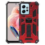 For Xiaomi Redmi Note 12 4G Shockproof TPU + PC Magnetic Phone Case with Holder(Red)