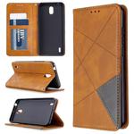 For Nokia 1.3 Rhombus Texture Horizontal Flip Magnetic Leather Case with Holder & Card Slots & Wallet(Yellow)