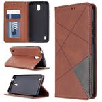 For Nokia 1.3 Rhombus Texture Horizontal Flip Magnetic Leather Case with Holder & Card Slots & Wallet(Brown)