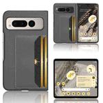 For Google Pixel Fold Litchi Texture Card Slots Back Cover Phone Case(Grey)