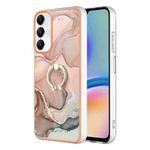 For Samsung Galaxy A05s Electroplating Marble Dual-side IMD Phone Case with Ring(Rose Gold 015)
