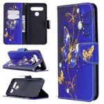 For LG K61 Colored Drawing Pattern Horizontal Flip Leather Case with Holder & Card Slots & Wallet(Purple Butterfly)
