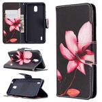 For Nokia 1.3 Colored Drawing Pattern Horizontal Flip Leather Case with Holder & Card Slots & Wallet(Lotus)