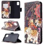 For Samsung Galaxy A31 Colored Drawing Pattern Horizontal Flip Leather Case with Holder & Card Slots & Wallet(Flowers and Elephant)