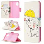 For Samsung Galaxy A31 Colored Drawing Pattern Horizontal Flip Leather Case with Holder & Card Slots & Wallet(Elephant)