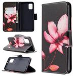 For Samsung Galaxy A31 Colored Drawing Pattern Horizontal Flip Leather Case with Holder & Card Slots & Wallet(Lotus)