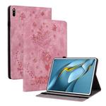 For Huawei MatePad Pro 10.8 2021 / 2018 Butterfly Rose Embossed Leather Tablet Case(Pink)