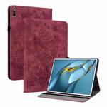 For Huawei MatePad Pro 10.8 2021 / 2018 Butterfly Rose Embossed Leather Tablet Case(Red)