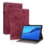 For Huawei MediaPad M5 Lite / C5 10.1 Butterfly Rose Embossed Leather Tablet Case(Red)