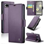 For Google Pixel 7a CaseMe 023 Butterfly Buckle Litchi Texture RFID Anti-theft Leather Phone Case(Pearly Purple)