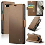For Google Pixel 8 CaseMe 023 Butterfly Buckle Litchi Texture RFID Anti-theft Leather Phone Case(Brown)