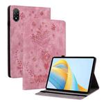 For Honor Pad V8 Pro Butterfly Rose Embossed Leather Tablet Case(Pink)