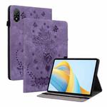 For Honor Pad V8 Pro Butterfly Rose Embossed Leather Tablet Case(Purple)