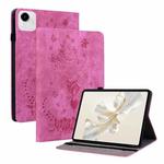 For Honor Pad X9a Butterfly Rose Embossed Leather Tablet Case(Rose Red)